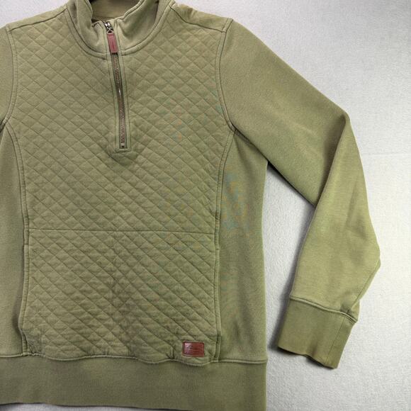 L.L. Bean Women’s Olive Quilted Quarter-Zip Pullover Sweater Size XS - Picture 4 of 10